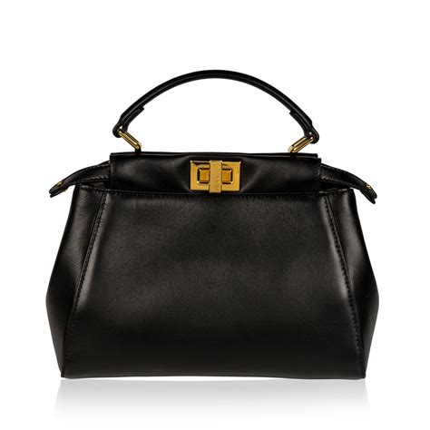 fendi black mini peekaboo|fendi peekaboo mini price.